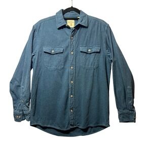 Red Head Mens Flannel Shirt Blue‎ Long Sleeve Button Down Cotton Casual Work